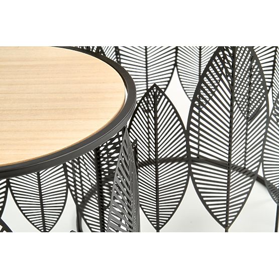 FOLLA zestaw 2 ławek czarny / naturalny (1p=1szt)