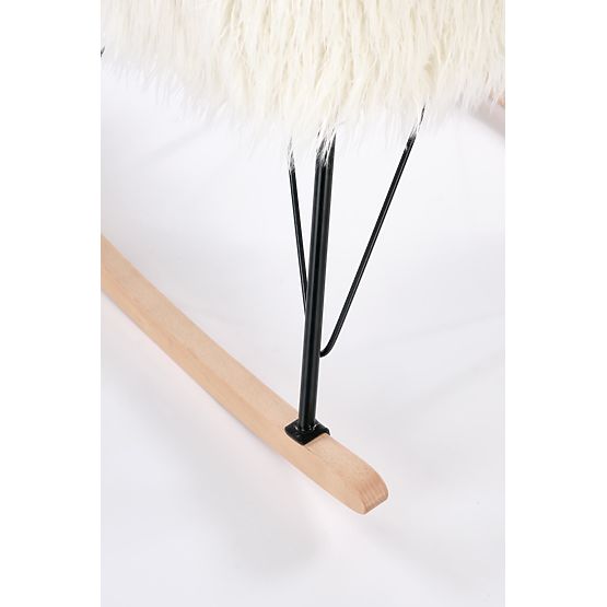 Fotel bujany ze sztucznego futra AUSTIN - kremowy