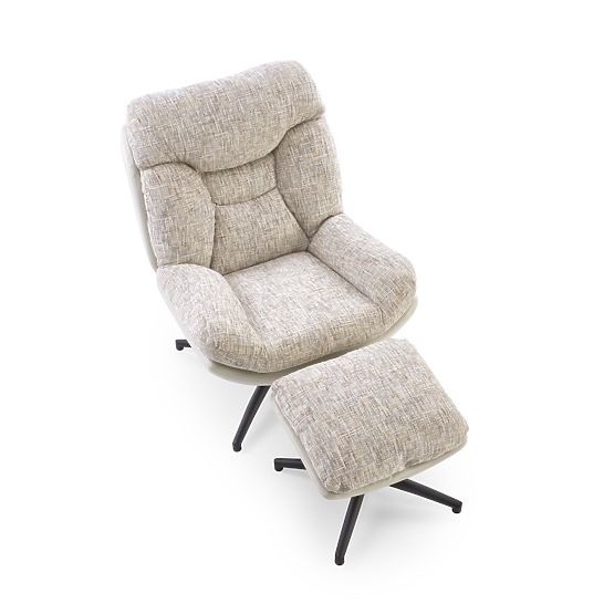 Fotel KRONOS z podnóżkiem, beżowy / wielokolorowy (1p=1szt)