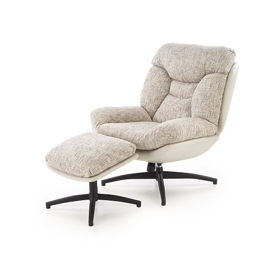 Fotel KRONOS z podnóżkiem, beżowy / wielokolorowy (1p=1szt)