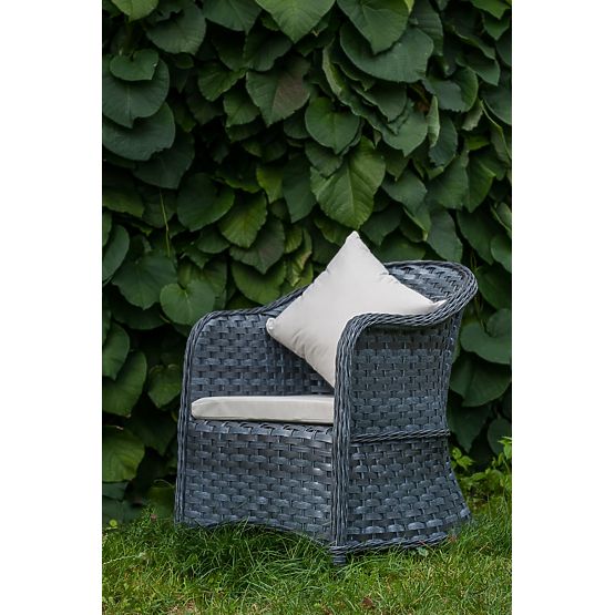 Fotel na taras z technoratanu MODERNO szary