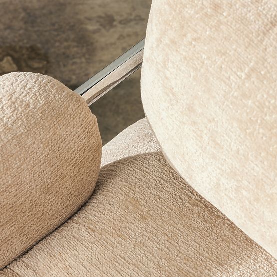 Fotel relaksacyjny Inverno beżowy, chromowany