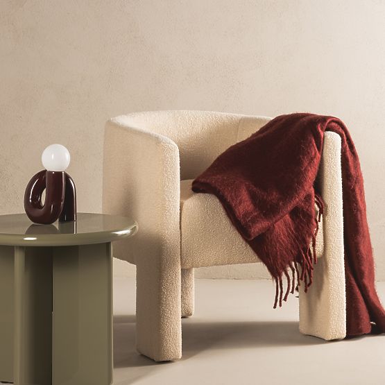 Fotel relaksacyjny Lorraine, beżowy, boucle