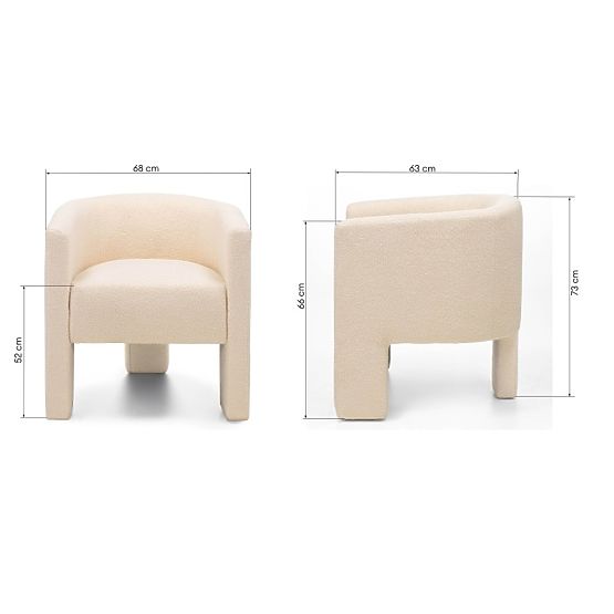 Fotel relaksacyjny Lorraine, beżowy, boucle