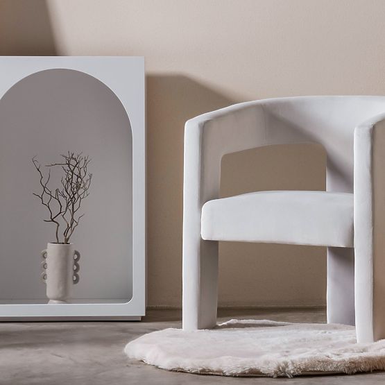 Fotel relaksacyjny Lory, aksamit, jasnobeżowy