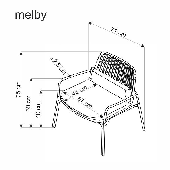 Fotel relaksacyjny MELBY, rama - biała, tapicerka - szara (2p=6ks)