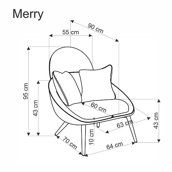 Fotel relaksacyjny MERRY, kremowy (1p=1szt)