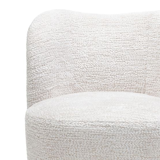 Fotel relaksacyjny Monroe beżowy/naturalny, zaokrąglone kształty, nóżki kulki