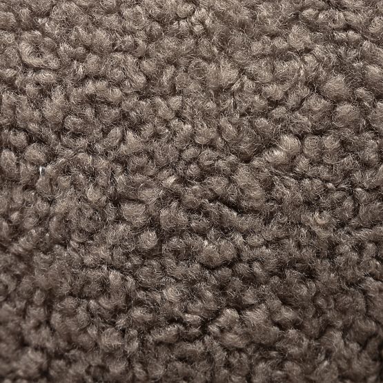 Fotel relaksacyjny Venezia cappuccino z obrotową podstawą, boucle, zaokrąglone kształty