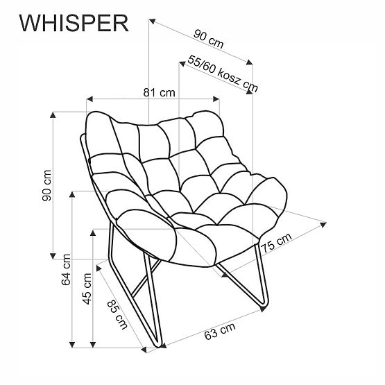 Fotel WHISPER - czarny / naturalny
