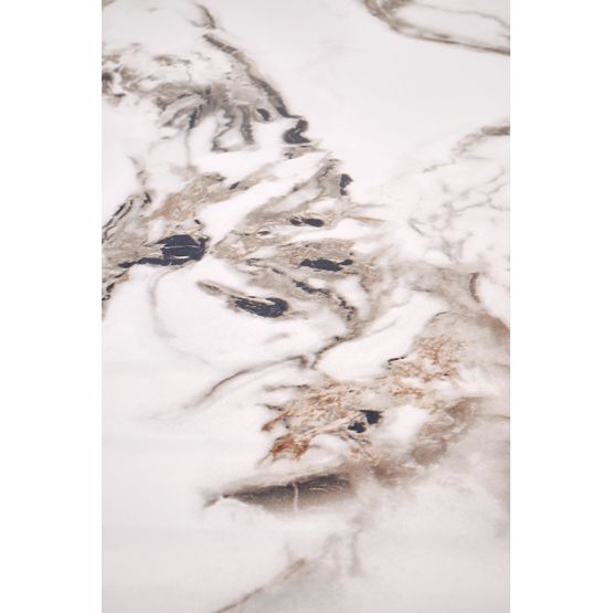 GARET okrągły stół, biały marmur / czarny (2p=1szt)