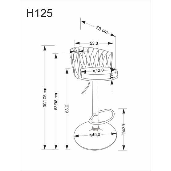 H126 beżowe krzesło barowe (1p=2 szt.)