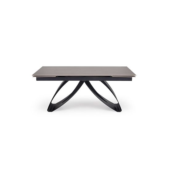 HILARIO stół rozkładany, blat - orzechowy, nogi - czarne (3p=1ks)