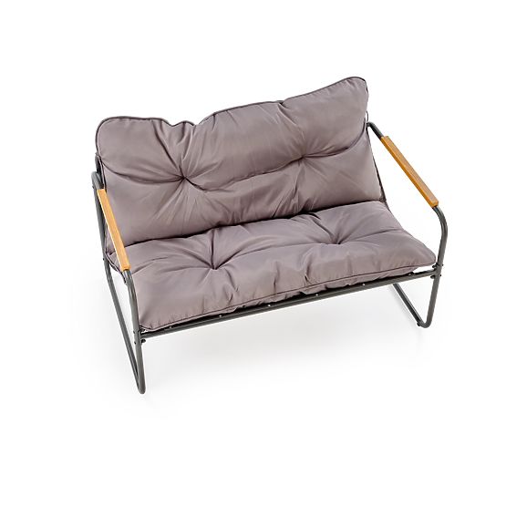 HUDSON, zestaw ogrodowy (sofa, 2x fotel, stolik), szary / brązowy (1p=1zestaw)