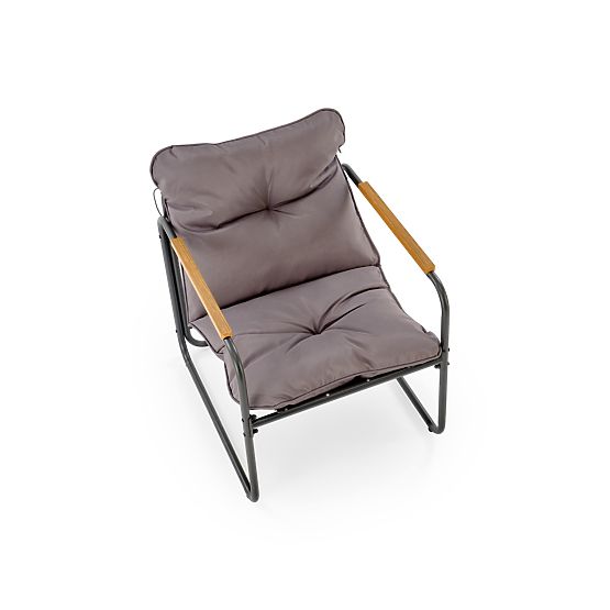 HUDSON, zestaw ogrodowy (sofa, 2x fotel, stolik), szary / brązowy (1p=1zestaw)