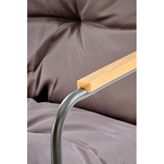 HUDSON, zestaw ogrodowy (sofa, 2x fotel, stolik), szary / brązowy (1p=1zestaw)