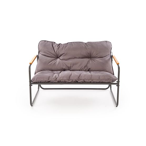 HUDSON, zestaw ogrodowy (sofa, 2x fotel, stolik), szary / brązowy (1p=1zestaw)