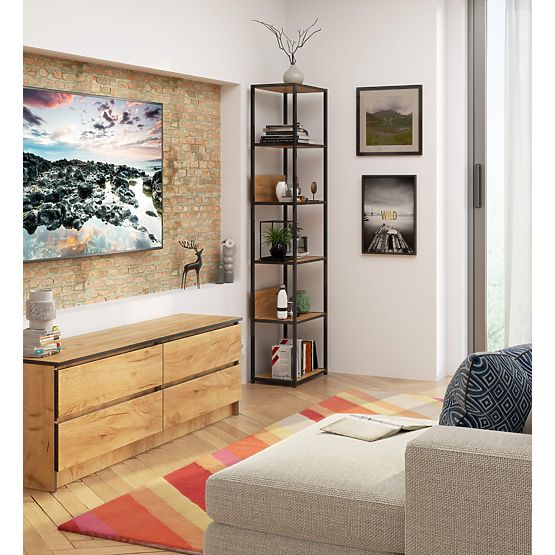 INDUSTRIALNY REGAŁ 500 CZARNY/DĄB CRAFT