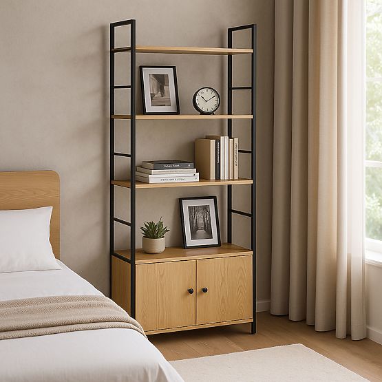 Industrialny regał loftowy z szafką 4 półki ModernHome