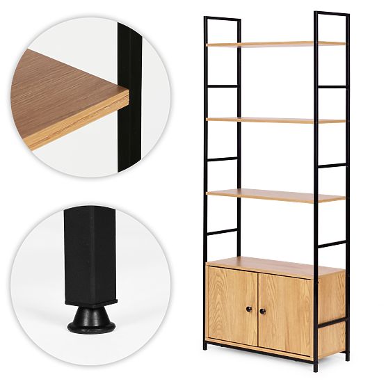 Industrialny regał loftowy z szafką 4 półki ModernHome