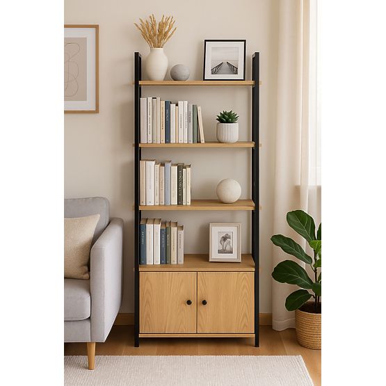 Industrialny regał loftowy z szafką 4 półki ModernHome