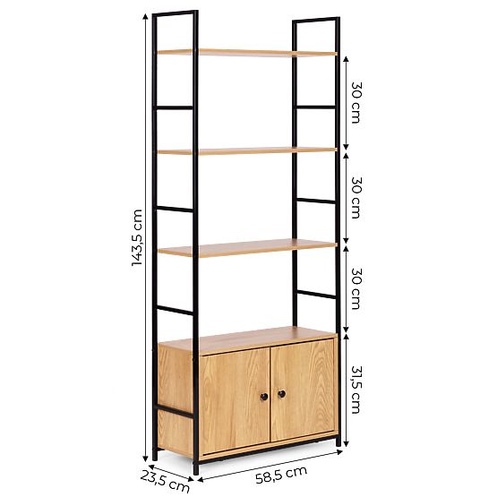 Industrialny regał loftowy z szafką 4 półki ModernHome