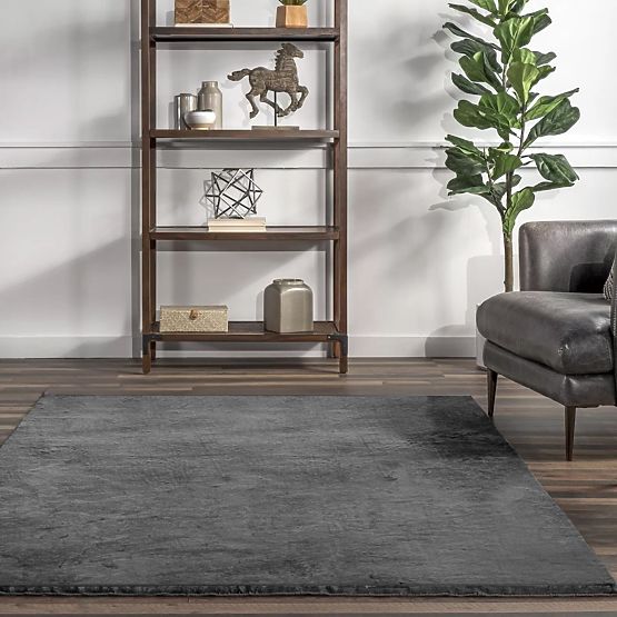 Jedwabny dywan Rabbit - Ciemnoszary