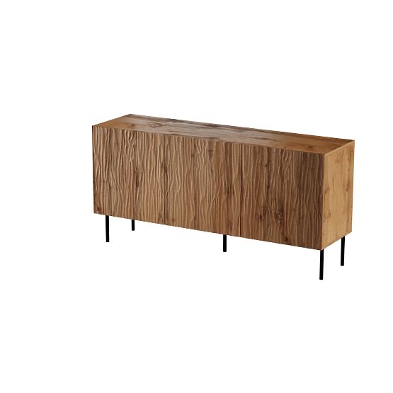 JUNGLE KOMODA 152 dąb wotan mat/czarny mat