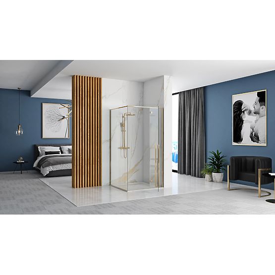Kabina prysznicowa narożna Rea Fargo 120x90 Złota