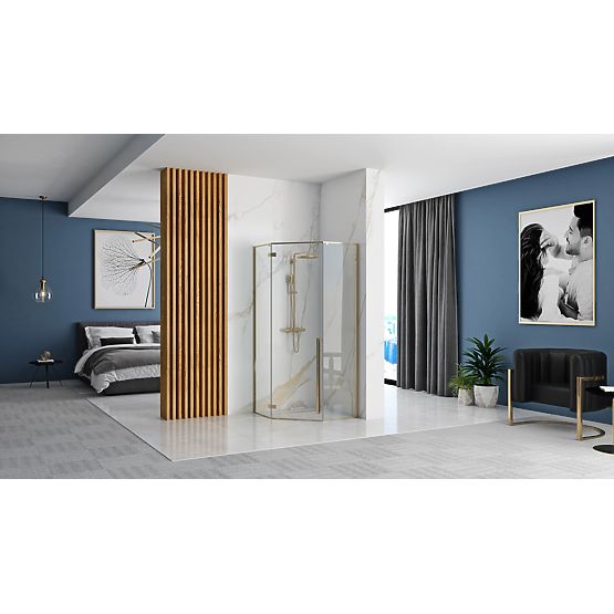 Kabina prysznicowa Rea DIAMOND 100x100 ZŁOTA