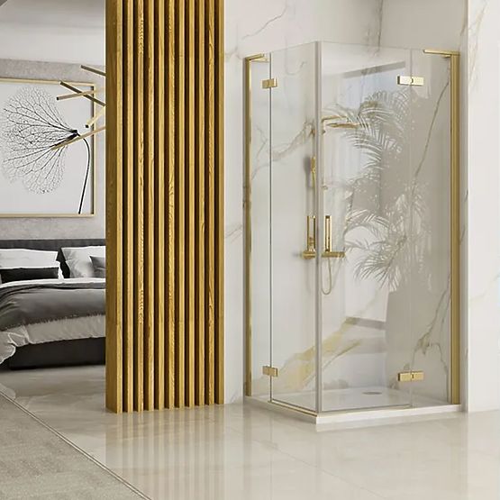 Kabina prysznicowa REA Hugo Double 100x100 Złoty Szczotkowany