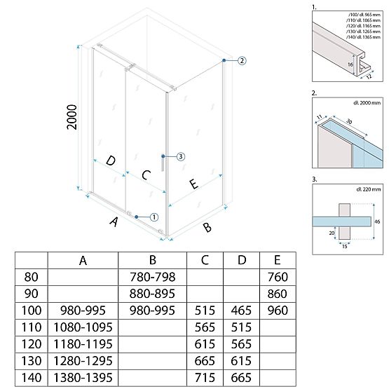 Kabina prysznicowa REA Montana Złoty Szczotkowany 100x100