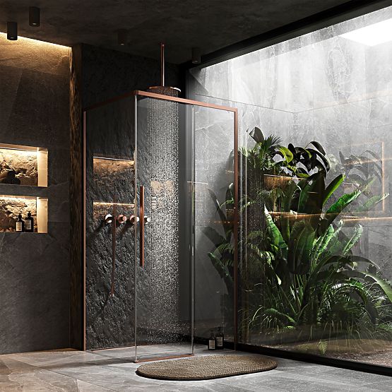 Kabina prysznicowa SOLAR Szczotkowana Miedź 120x90