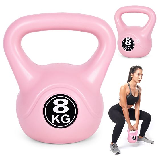 Kettlebell hantel 8 kg do ćwiczeń różowy ModernHome