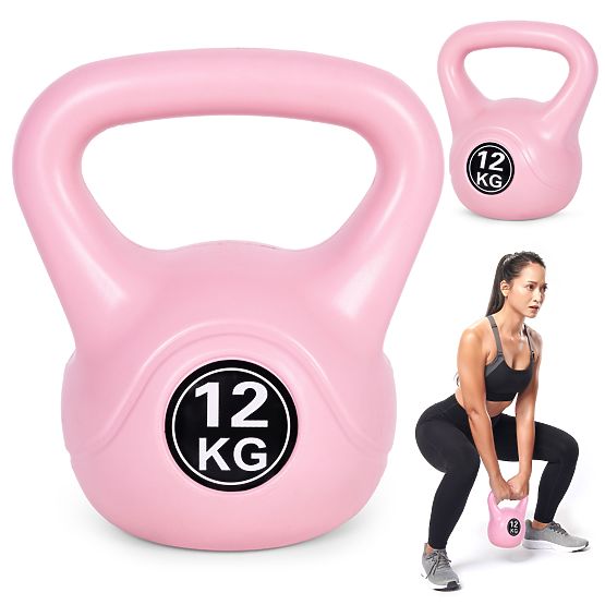 Kettlebell hantle 12 kg do ćwiczeń różowy ModernHome