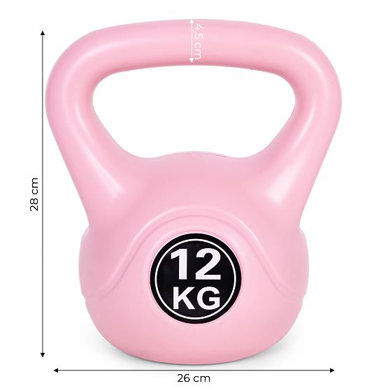 Kettlebell hantle 12 kg do ćwiczeń różowy ModernHome