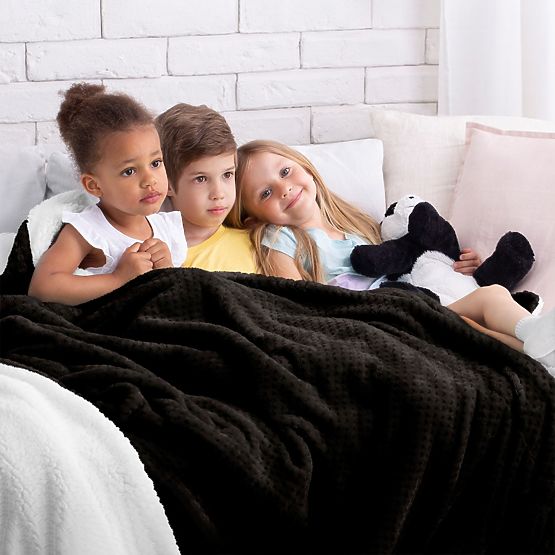 Koc SHLEEPY czarna z wzorem żakardowym styl klasyczny 130x180