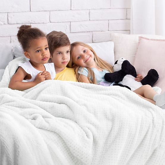 Koc SHLEEPY kolor biały żakardowy klasyczny styl 170x210