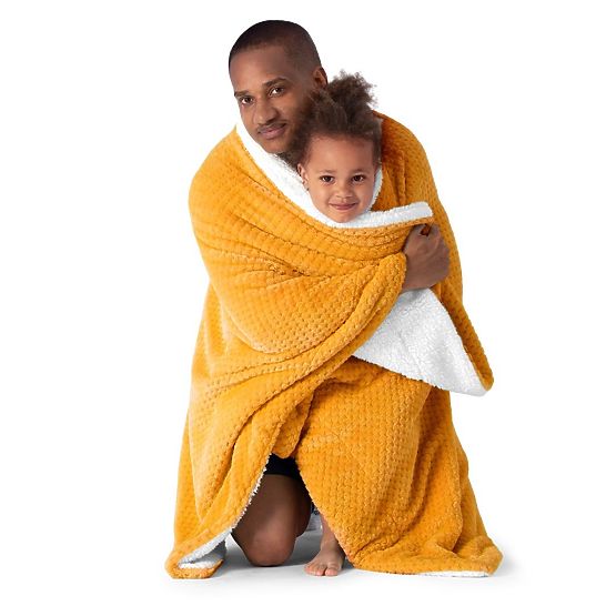 Koc SHLEEPY pomarańczowy żakardowy klasyczny styl 130x180