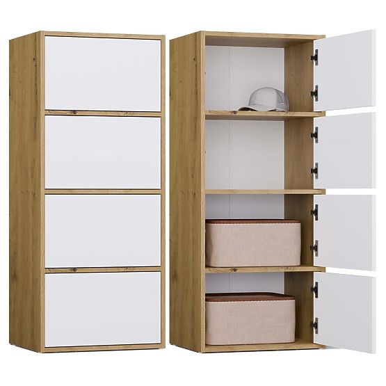 Komoda ALMA Front BIAŁY Korpus DĄB ARTISAN