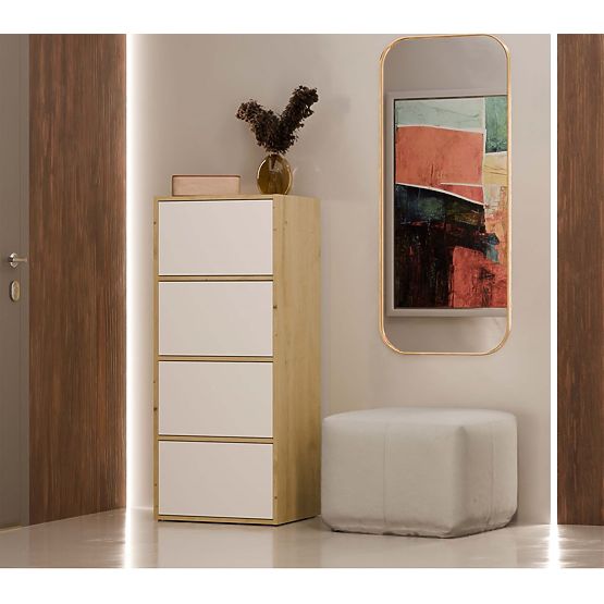 Komoda ALMA Front BIAŁY Korpus DĄB ARTISAN