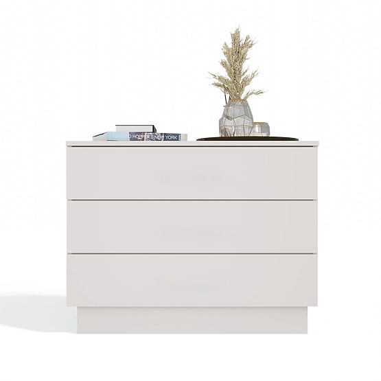 Komoda AMBER 3S Szafka 3 Szuflady Do Sypialni Salonu KAŠMÍR Beżowa