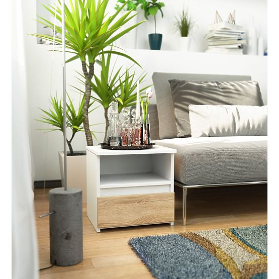 KOMODA CL1 PK BIAŁA / DĄB SONOMA