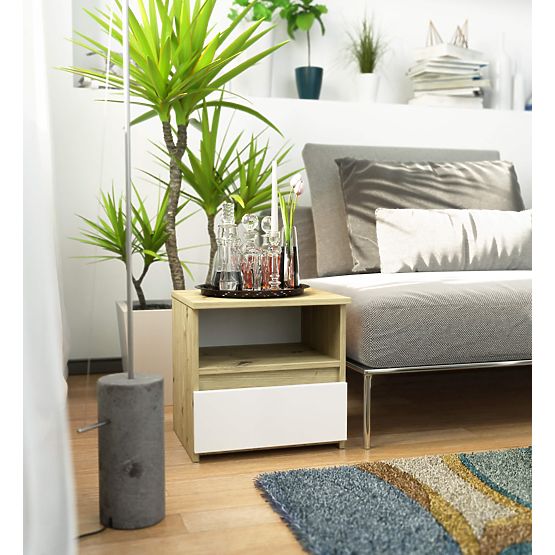 KOMODA CL1 PK DĄB ARTISAN / BIAŁY