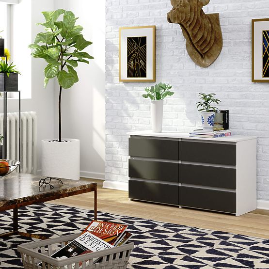 KOMODA CL100 6SZ PK BIAŁA / SZARA