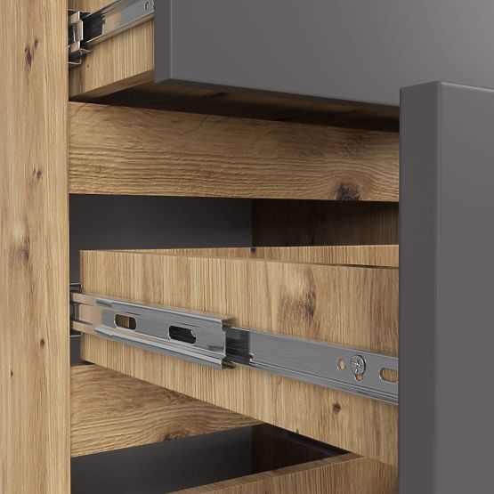 KOMODA CL4 PK DĄB ARTISAN / SZARY