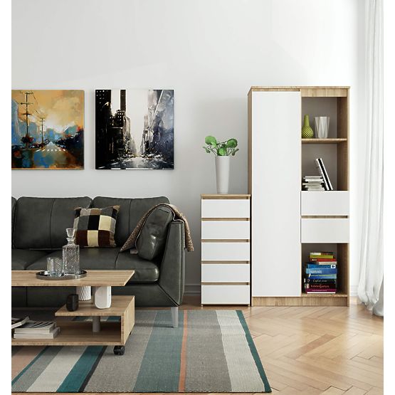 KOMODA CL5 PK DĄB SONOMA / BIAŁA