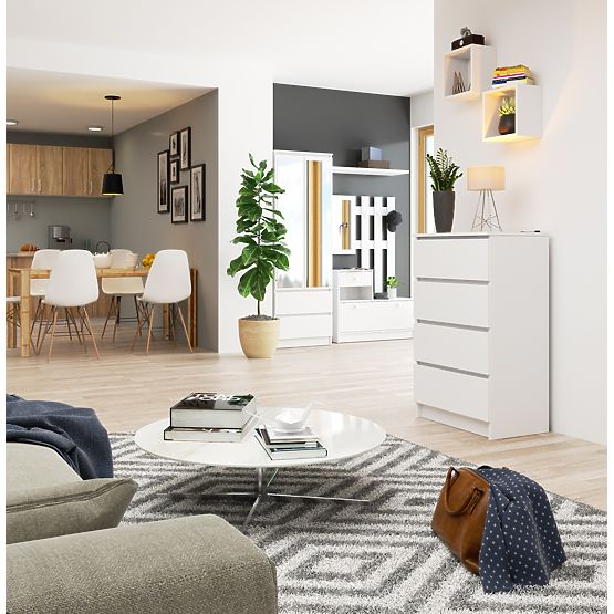 KOMODA K 60 cm 4 SZUFLADY PK BIAŁA