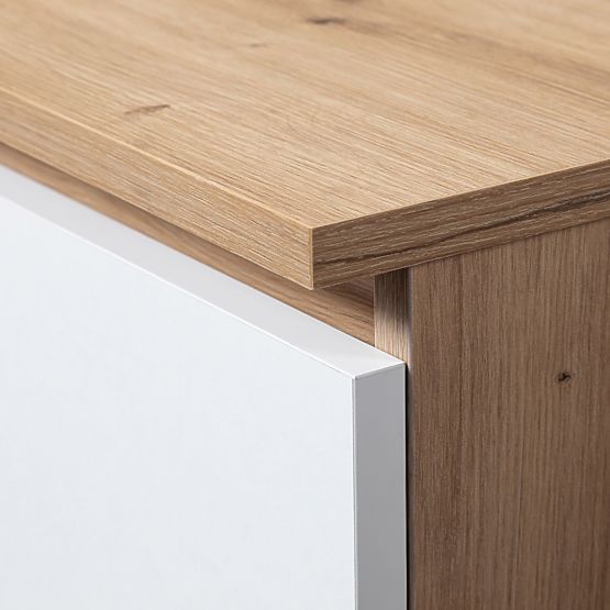 KOMODA K100 2D 3SZ 1P PK DĄB ARTISAN / BIAŁA