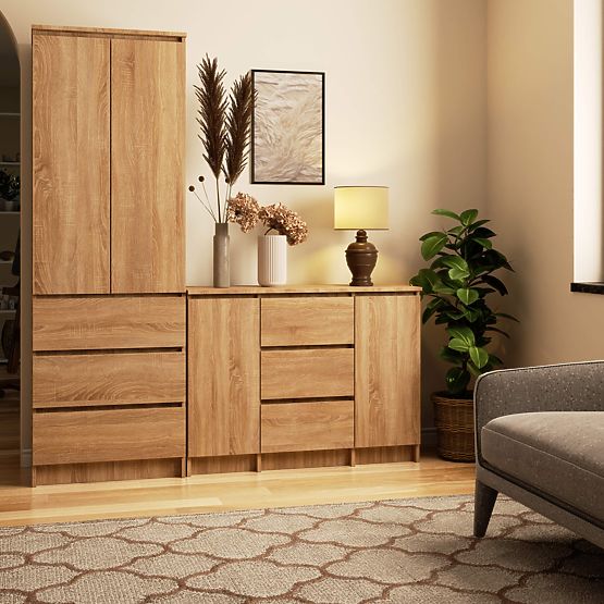 KOMODA K100 2D 3SZ PK DĄB SONOMA